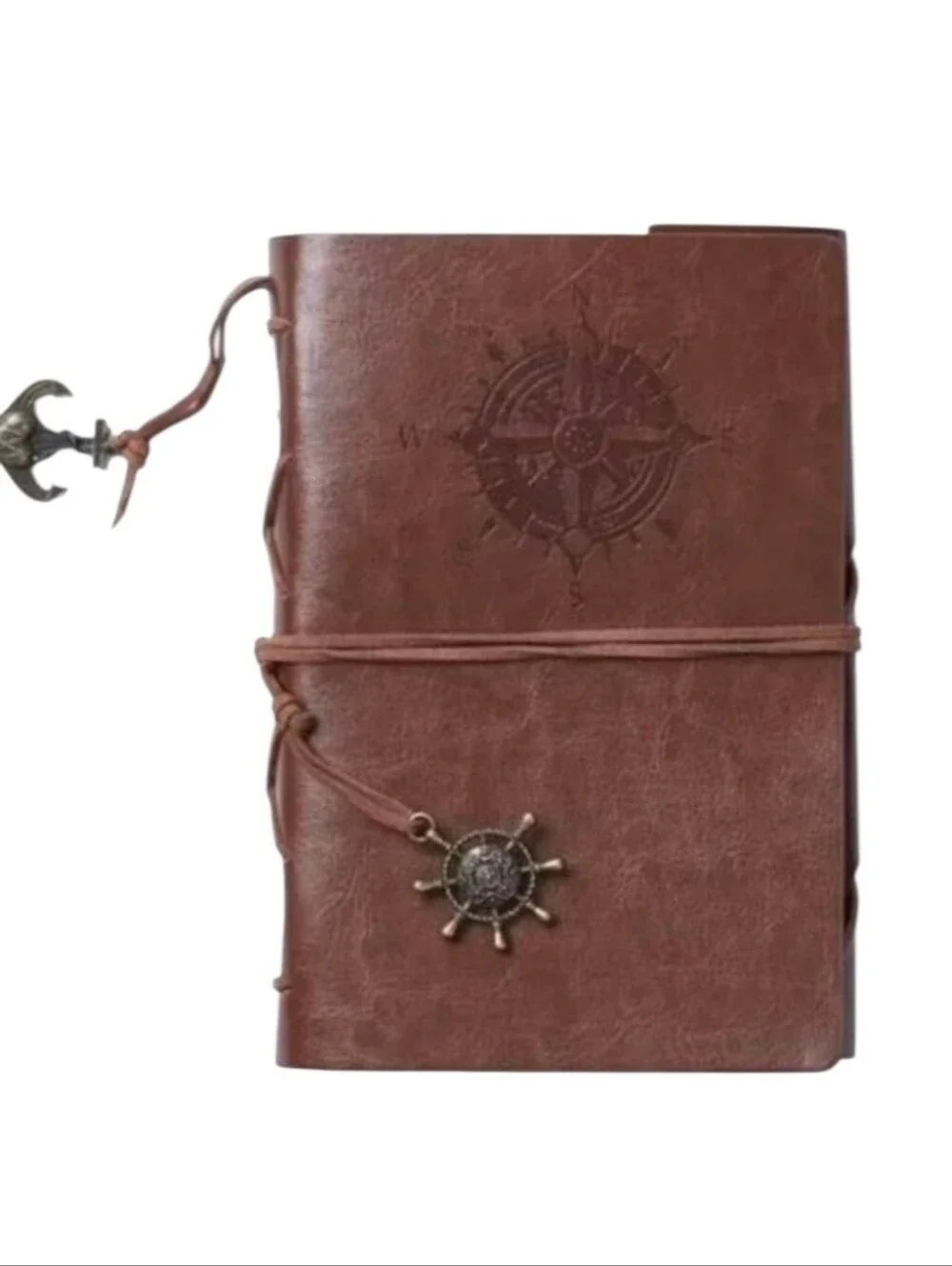 Brown Nautical Traveler PU Leather Diary Notebook